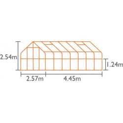 VITAVIA szklarnia ogrodowa Diana 11500, czarna - 11,5 m2, (2,57 m x 4,45 m) szkło hartowane + baza